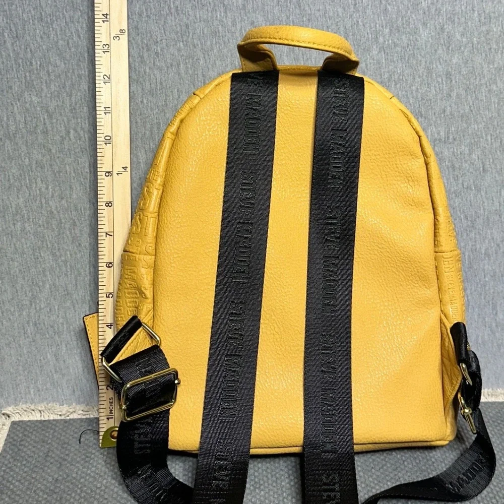 Steve Madden Mustard Yellow Athleisure Festival Mini Backpack with Card Holder